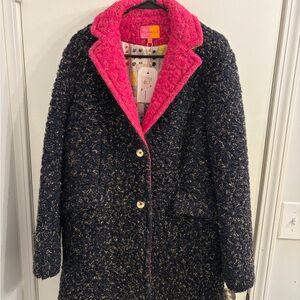 Vilagallo Navy and Pink Teddy Jacket